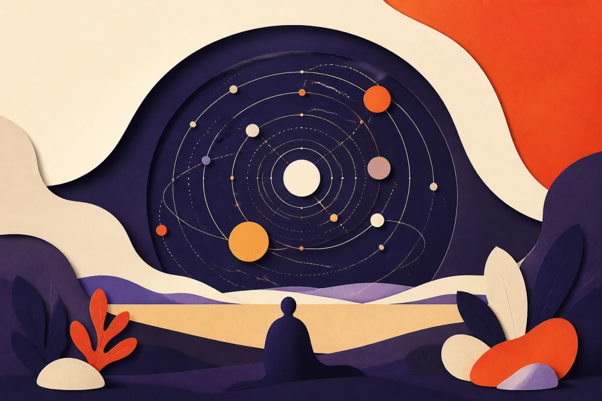 Ilustração editorial do teste de mapa astral